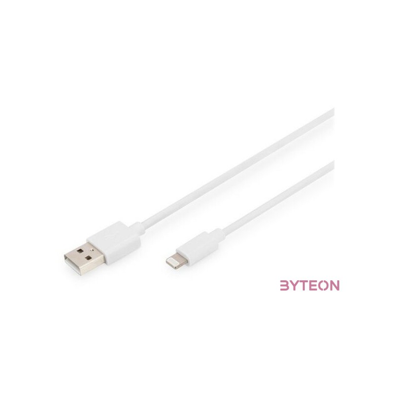 DIGITUS USB-A to lightning MFI C89 2m Data and charging cable white 5V 2.4A