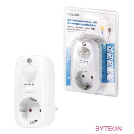 Logilink Aljzatadapter mozgásérzékelővel, 1x CEE 7,3