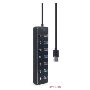 GEMBIRD 7-port USB 3.1 Gen 1 HUB with switches black