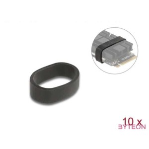 Delock Gumi gyűrű M.2 SSD és hűtőborda összefogására, 10 db. fekete