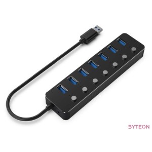 GEMBIRD 7-port USB 3.1 Gen 1 HUB with switches black