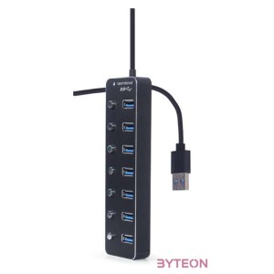 GEMBIRD 7-port USB 3.1 Gen 1 HUB with switches black