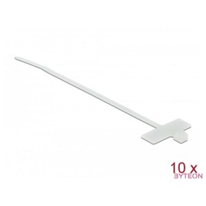 Delock Kábelkötöző címkével Hx 100 x Sz 2,5 mm, 10 darab fehér