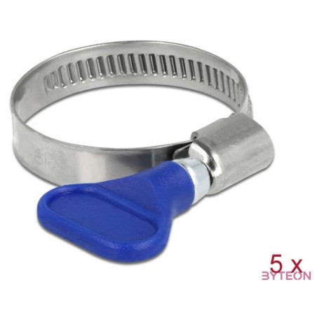Delock Tömlőbilincs pillangó fogantyúval rozsdamentes acél 400 SS 25 - 40 mm 5 db. kék