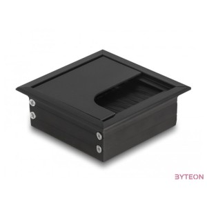Delock Kábel tömítő,rendező asztalba szerelt változathoz kefével 80 x 80 x 28 mm méretű, fekete
