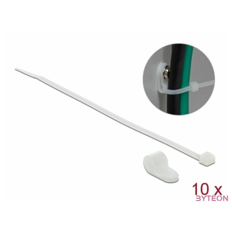 Delock Fehér színű, összekapcsoló pánt készlet 12,7 mm H 300 x Sz 4,8 mm kábelekkel