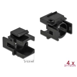 Delock Keystone fekete borító 12,5 mm-es lyukkal, 4 db.