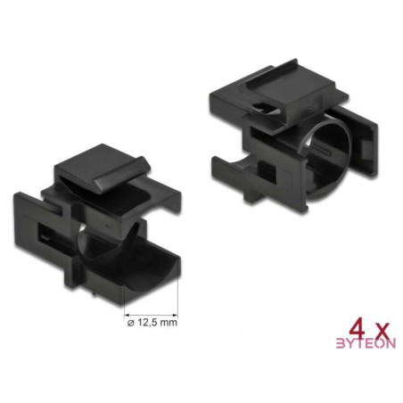 Delock Keystone fekete borító 12,5 mm-es lyukkal, 4 db.