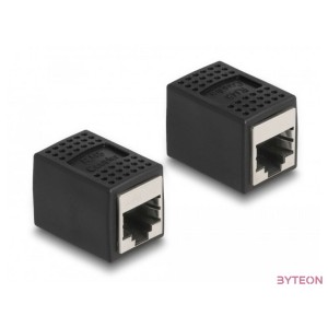 Delock Adapter RJ45 anya - RJ45 anya Cat.6A, fekete