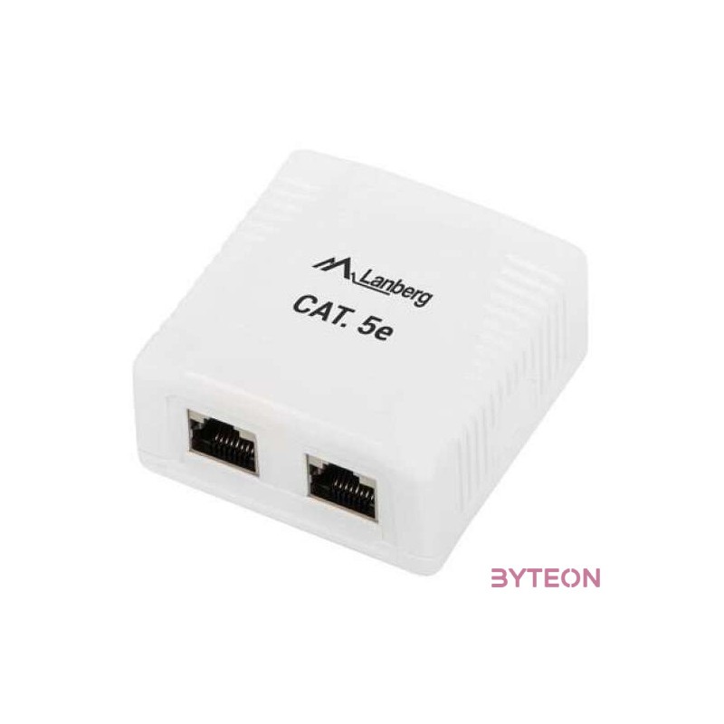 Lanberg CAT5e 2xRJ45 FTP árnyékolt fehér felületi szerelodoboz