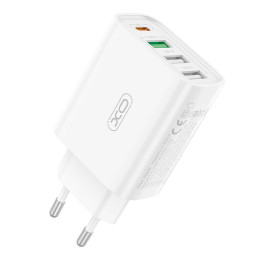 Wall charger XO L120 1xUSB-C,20W ,1x USB-1, 18W with cable USB-C (white)