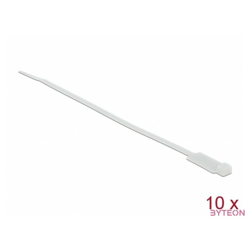 Delock Kábelkötöző címkével Hx 270 x Sz 4,8 mm, 10 darab fehér