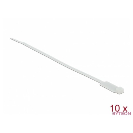 Delock Kábelkötöző címkével Hx 270 x Sz 4,8 mm, 10 darab fehér