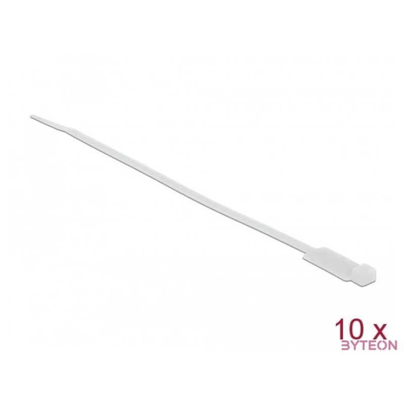 Delock Kábelkötöző címkével Hx 190 x Sz 4,8 mm, 10 darab fehér