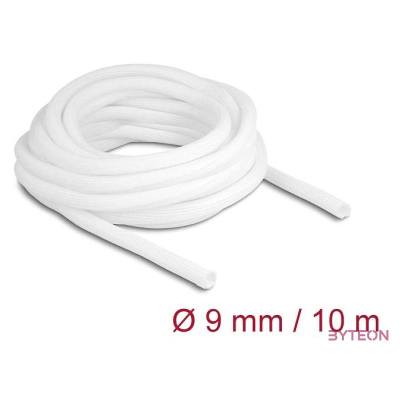 Delock Fonott kábelharisnya önzáródó 10 m x 9 mm fehér