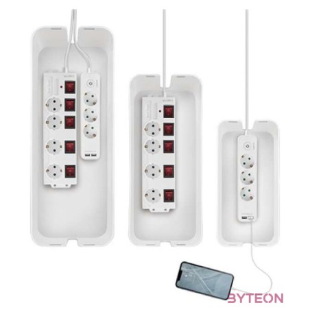 LogiLink Kábeldoboz készlet, 3 méret, fehér