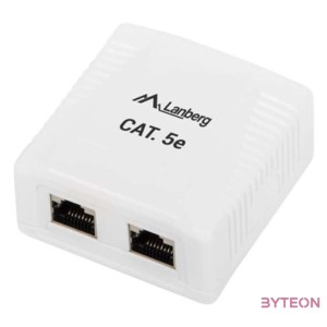 Lanberg CAT5e 2xRJ45 FTP árnyékolt fehér felületi szerelodoboz