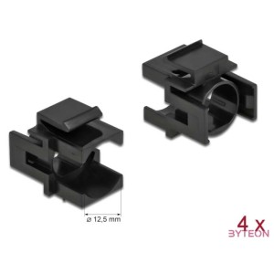 Delock Keystone fekete borító 12,5 mm-es lyukkal, 4 db.