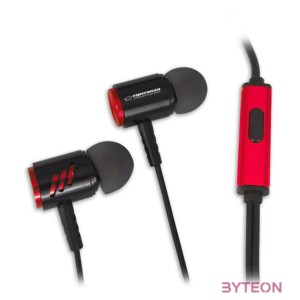 Esperanza sztereó mikrofonos fülhallgató, fekete-piros