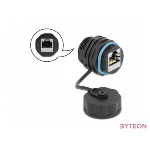 Delock Kábelcsatlakozó, RJ45 aljzat - RJ45 aljzat, Cat.6A, vízálló védősapkával