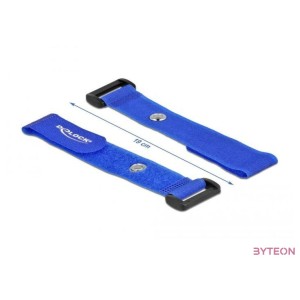 Delock Befűzős kábelkötegelő tépőzárral és szorító karikával hossza 190 mm, szélessége 25 mm, 5 db.