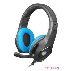 Fury PHANTOM mikrofonos gamer fejhallgató, fekete-kék