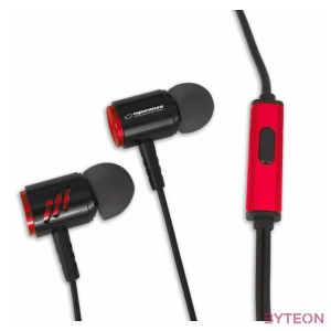 Esperanza sztereó mikrofonos fülhallgató, fekete-piros