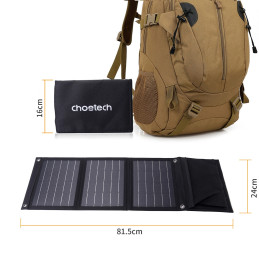 Foldable solar charger Choetech SC005 22W 2xUSB (black)