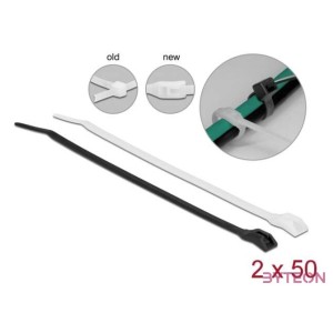 Delock Kábelkötegelő lapos fejrésszel hossza 205 mm szélessége 2,5 mm, 100 db.