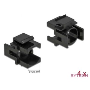 Delock Keystone fekete borító 12,5 mm-es lyukkal, 4 db.