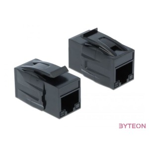 Delock Keystone modul, RJ45-aljzat  RJ45-aljzat, Cat.6A UTP, fekete