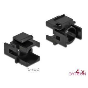 Delock Keystone fekete borító 12,5 mm-es lyukkal, 4 db.