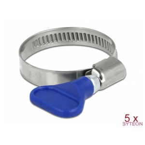 Delock Tömlőbilincs pillangó fogantyúval rozsdamentes acél 400 SS 25 - 40 mm 5 db. kék