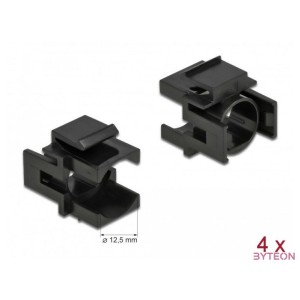 Delock Keystone fekete borító 12,5 mm-es lyukkal, 4 db.