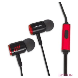 Esperanza sztereó mikrofonos fülhallgató, fekete-piros