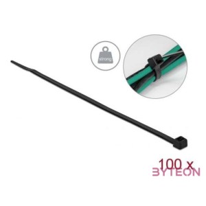 Delock Kábelkötöző magas szakítószilárdsággal hossza 200 x szélessége 4,8 mm, 100 db. Fekete