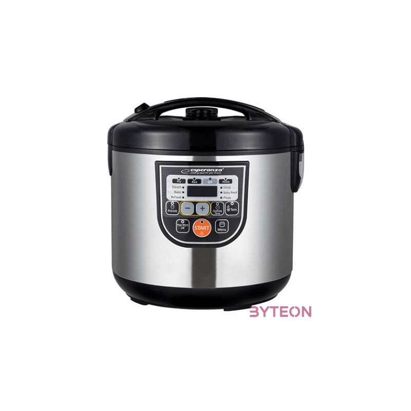 Esperanza Mate Steam multifunkciós fozoedény, 860 W,fekete-ezüst