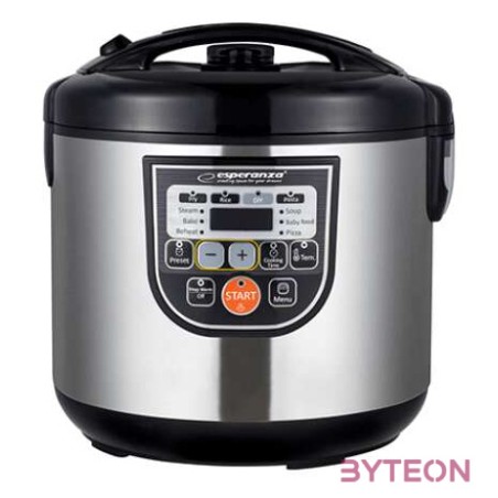 Esperanza Mate Steam multifunkciós fozoedény, 860 W,fekete-ezüst