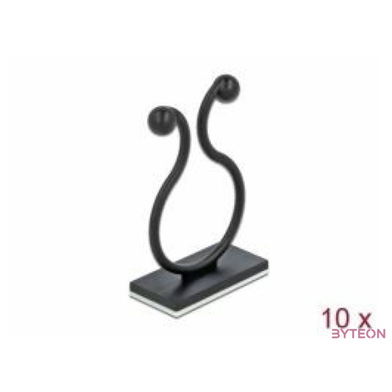 Delock Természetes kábel kötegelő öntapadó fekete 10 db