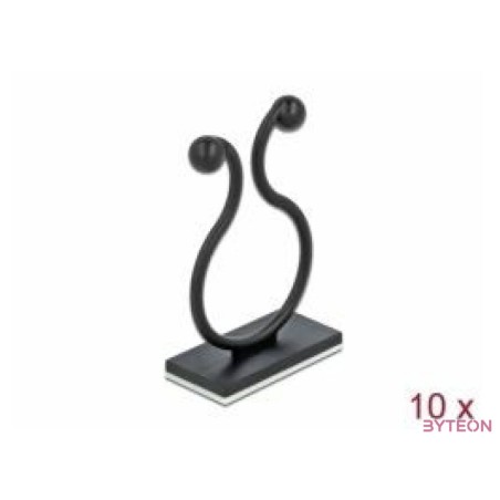 Delock Természetes kábel kötegelő öntapadó fekete 10 db