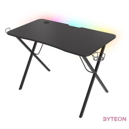 Genesis Holm 200 Gamer asztal RGB világítással, fekete