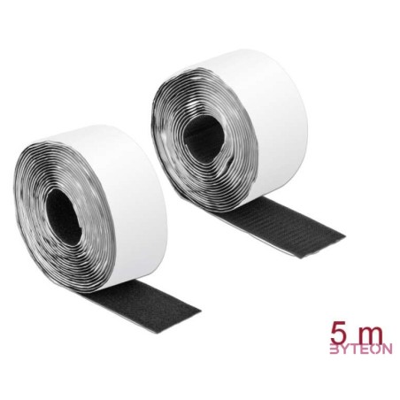 Delock Velcro öntapadó tépőzáras szalag-szett, H 5 m és Sz 50 mm fekete