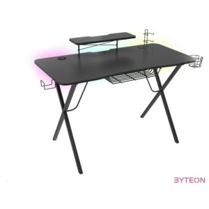 Genesis Holm 300 Gamer asztal RGB világítással, fekete