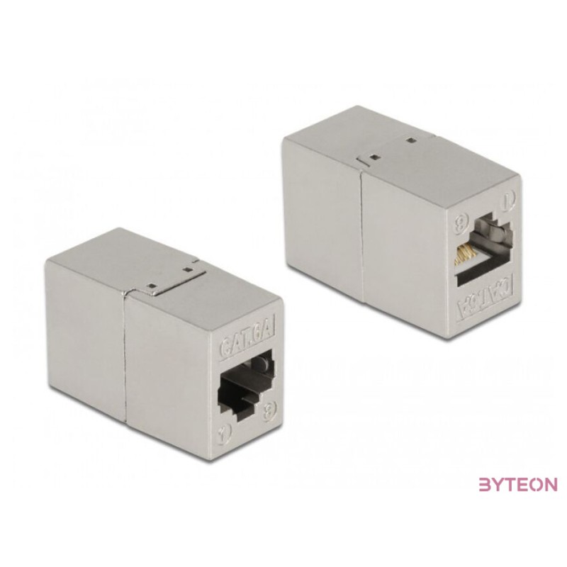 Delock fémszínű adapter RJ45 anya - RJ45 anya Cat.6A