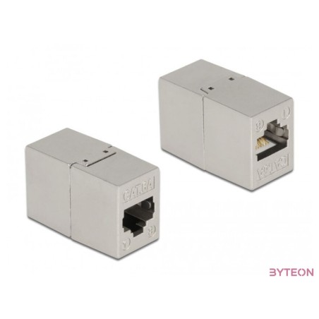 Delock fémszínű adapter RJ45 anya - RJ45 anya Cat.6A