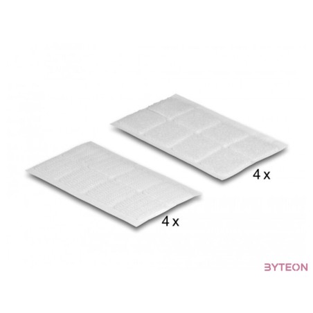 Delock Tépőzáras kocka darabok, öntapadós 64 db.-os fehér