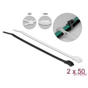 Delock Kábelkötegelő lapos fejrésszel hossza 205 mm szélessége 4,6 mm, 100 db.