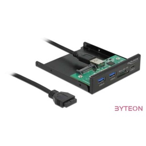 Delock 3.5 , 3.2 Gen 1 USB elülső panel 1 x USB Type-C  2 x A-típusú USB  SD és Micro SD csatlako