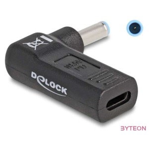 Delock Laptop töltőkábel adapter USB Type-C anya - HP 4,5 x 3,0 mm apa 90 fokban hajlított