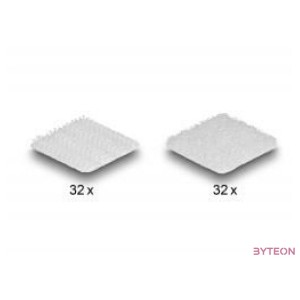 Delock Tépőzáras kocka darabok, öntapadós 64 db.-os fehér